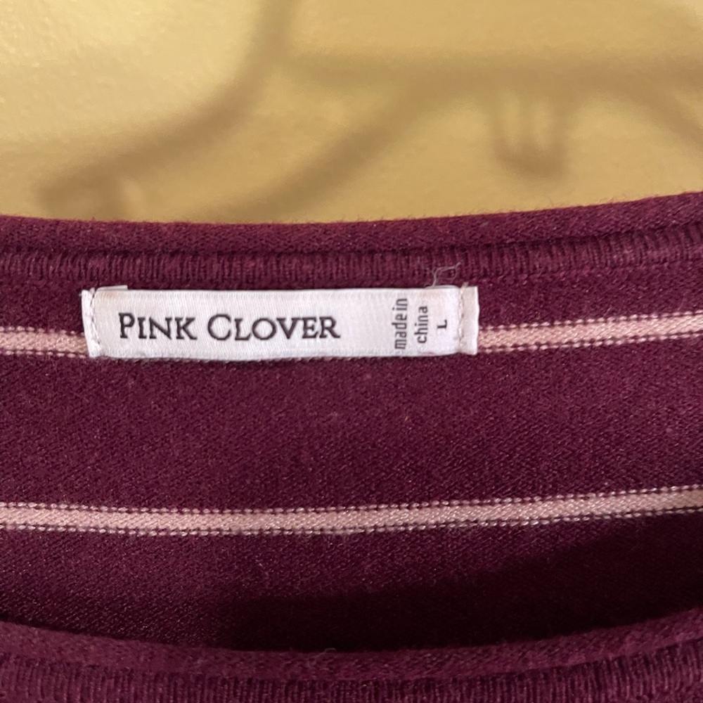 Pink Clover large burgundy striped sweater